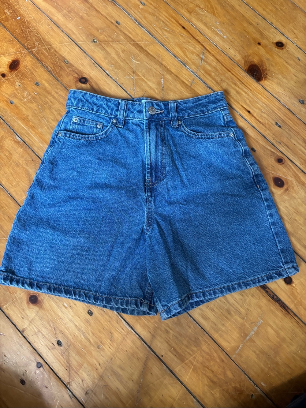 twik Blue High-Waist Denim Shorts